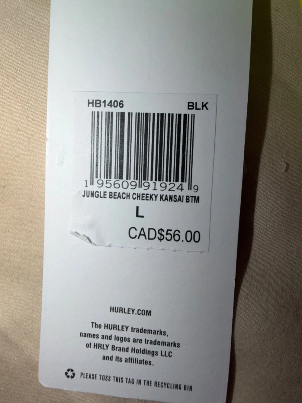 NWT Hurley Jungle Beach Cheeky Kansai Bikini Bottoms L